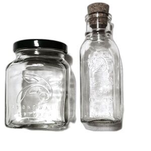 Honey Bottle 8 oz Corked and Stonewall Kitchen Jam Jar Glass
